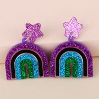 New  Sweet Geometric Rainbow Earrings main image 5