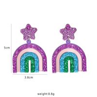 Nouvelles Boucles D&#39;oreilles Arc-en-ciel Géométriques Douces main image 6