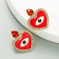 Fashion Eye Diamond Alloy Artificial Gemstones Earrings main image 3