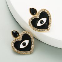 Fashion Eye Diamond Alloy Artificial Gemstones Earrings main image 4