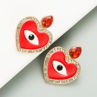 Fashion Eye Diamond Alloy Artificial Gemstones Earrings main image 5