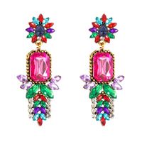 Colorful Diamond Flower Alloy Earrings main image 6