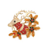 Christmas Elk Micro-inlaid Color Diamond Brooch main image 1