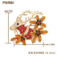 Christmas Elk Micro-inlaid Color Diamond Brooch main image 6