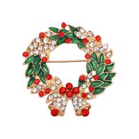 Christmas Wreath Silk Scarf Buckle Vintage Brooch main image 1