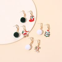 Asymmetrical Fur Ball Christmas Tassel Retro Earrings main image 1