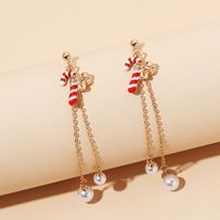 Christmas Tassel Retro Pearl Earrings main image 4