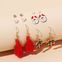 New  Cute Cartoon Christmas Earrings Set main image 2