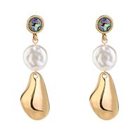 Natural Abalone Long Tassel Pearl Exaggerated Earrings sku image 1