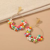 Colorful Candy Pearl Wreath Fashion Earrings sku image 1