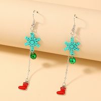 Christmas Series Snowflake Bell Stocking Long Tassel Earrings sku image 1