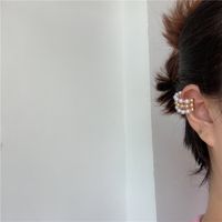 Three-layer Half-circle Metal Pearls   Ear Clips sku image 1