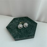 Französische Retro-mode Handgemachte Perlen Kristallglas Perlen Blume Offenen Ring sku image 1