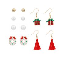 New  Cute Cartoon Christmas Earrings Set sku image 1