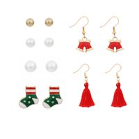 New  Cute Cartoon Christmas Earrings Set sku image 3