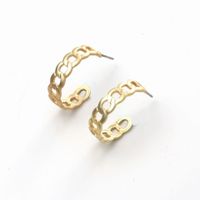 Simple  Fashion Metal Hollow Twist C-shaped Earrings sku image 1
