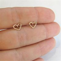 Fashion Heart Plating Alloy No Inlaid Earrings Ear Studs main image 1