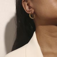 Simple  Fashion Metal Hollow Twist C-shaped Earrings main image 1