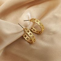 Simple  Fashion Metal Hollow Twist C-shaped Earrings main image 3