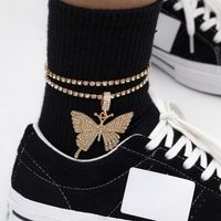 Fashion Diamond Multi-layer   Butterfly  Anklet main image 5
