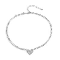Wholesale Jewelry Simple Style Heart Rhinestone Iron Plating Necklace main image 4