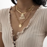 Snake Bone Fashion Letter Embossed Necklace main image 1