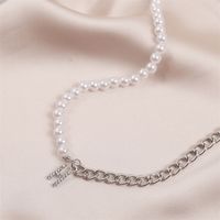 Bohemian Asymmetrical Pearl Letter Necklace main image 5