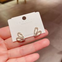 S925 Silver Needle  Heart-shaped Stud Earrings main image 6