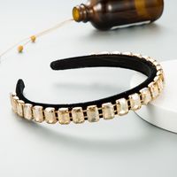 Korean Fashion Claw Chain Black Gold Velvet Headband main image 3