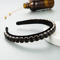 Korean Fashion Claw Chain Black Gold Velvet Headband main image 4