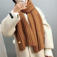 Twist Wool Pure Color Scarf main image 1