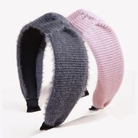 Korea Korean  Mohair Wide-brimmed Headband Knitted Wool Hairband main image 1