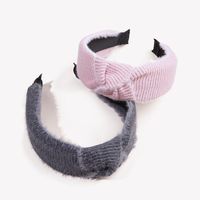 Korea Korean  Mohair Wide-brimmed Headband Knitted Wool Hairband main image 4