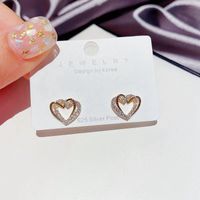 Fashion Zircon Micro-inlaid Heart-shaped Earrings main image 6
