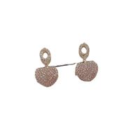 S925 Silver Needle Full Diamond Zircon Micro-inlaid Heart-shaped Earrings main image 6