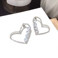 Heart Metal Zircon Earrings main image 4