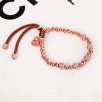 Hot Selling New Pure Copper Beads Diamond Letter Bracelet sku image 4