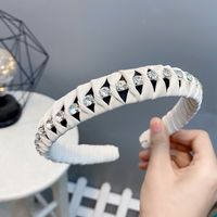 New Retro All-match Leather Winding Rhinestone Headband sku image 7