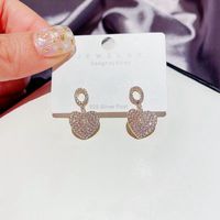 S925 Silver Needle Full Diamond Zircon Micro-inlaid Heart-shaped Earrings sku image 2