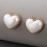 Heart-shaped Pearl Earrings sku image 1