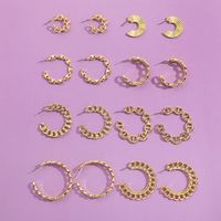 Retro C Shape Plating Alloy No Inlaid Earrings main image 4