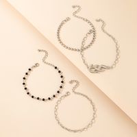 Fashion Trendy Black Rice Bead Flame Shape Bracelet 4-piece Set main image 3