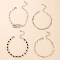 Fashion Trendy Black Rice Bead Flame Shape Bracelet 4-piece Set main image 5