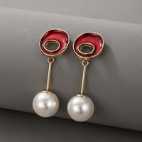 Drop Oil Imitation Pearl Earrings sku image 1