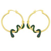 Creative Exaggerated Punk Style Inlaid Zircon Serpentine Big Earrings main image 5