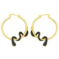 Creative Exaggerated Punk Style Inlaid Zircon Serpentine Big Earrings main image 6