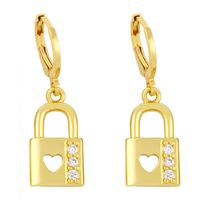 Fashion Love Key Lock Exaggerated Personality Earrings main image 4