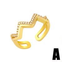 Fashion Chain Simple Diamond Geometric Open Ring main image 3