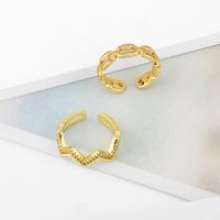 Fashion Chain Simple Diamond Geometric Open Ring main image 5