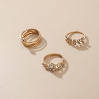 New Diamond Fashion Leaf Ring 3-piece Set main image 1